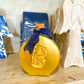 Glass Abstract Praying Hands Holy Water Container- Navy Lace