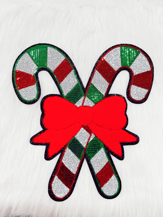 Patch- Green, red, and white Candy Cane