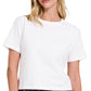 CT-3317Y Cotton Crew Neck Short Sleeve Cropped T-shirt