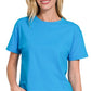 CT-3317Y Cotton Crew Neck Short Sleeve Cropped T-shirt