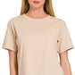 CT-3317Y Cotton Crew Neck Short Sleeve Cropped T-shirt
