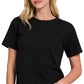 CT-3317Y Cotton Crew Neck Short Sleeve Cropped T-shirt