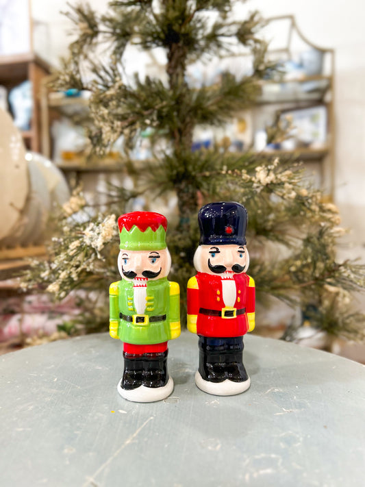 Red & Green Nutcracker Salt Shaker Set