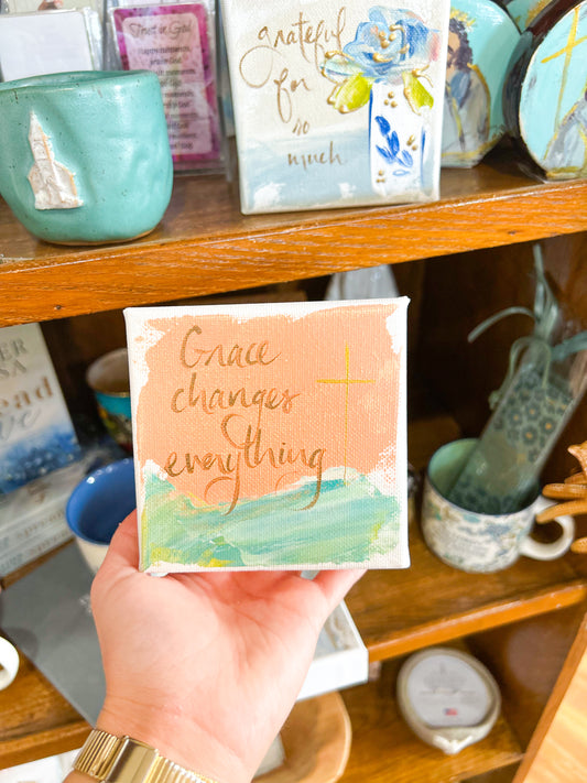 4x4 Grace Changes Everything Orange and Blue Background