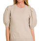 Viscose Puff Short Sleeve Sweater