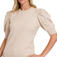 Viscose Puff Short Sleeve Sweater