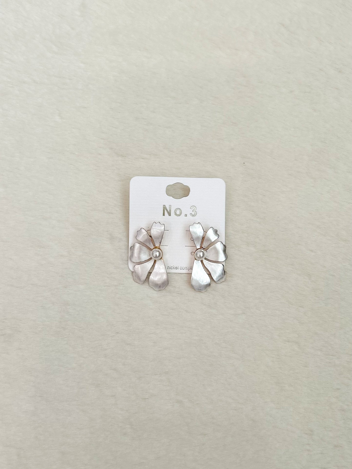 Blaire Silver Flower Stud Earrings