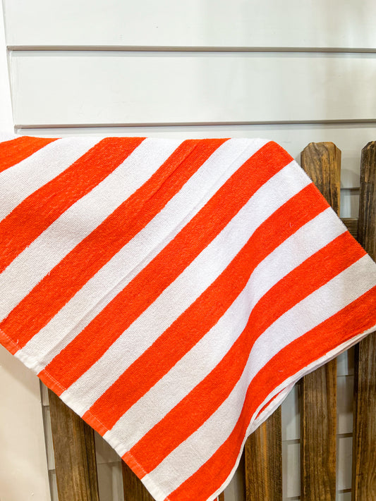 Striped Beach Towel- Orange