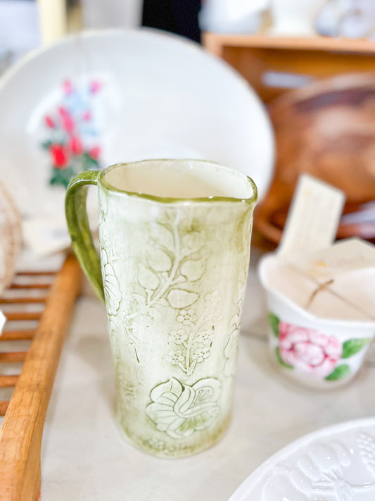 Olive Green Floral Holder