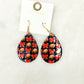 Red Bows and Footballs Acrylic Earrings