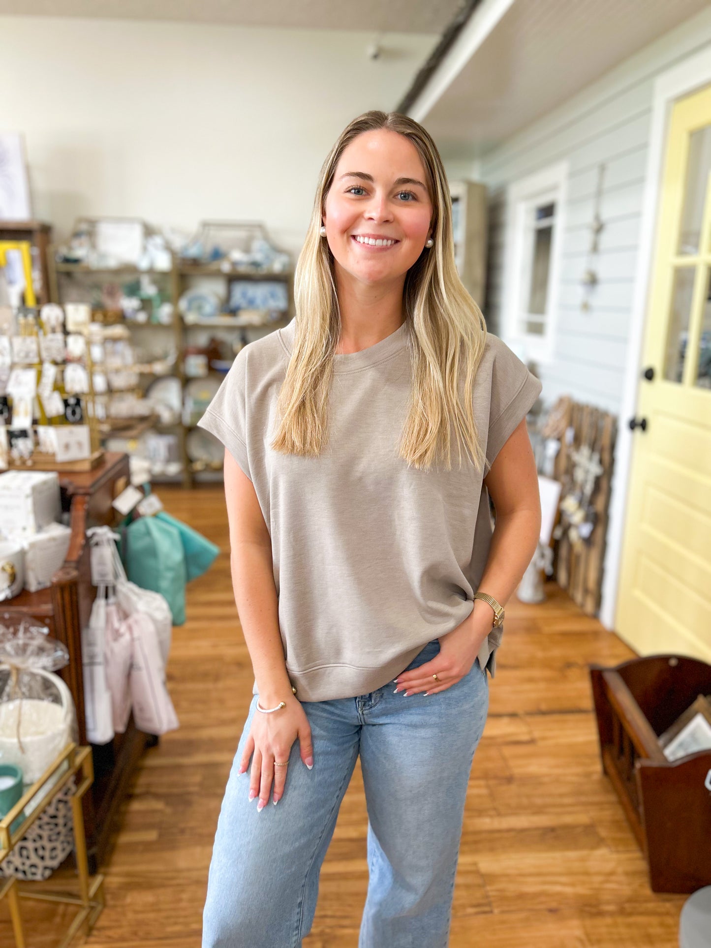 Ash Mocha- Softest Scuba Short Sleeve Sweatshirts