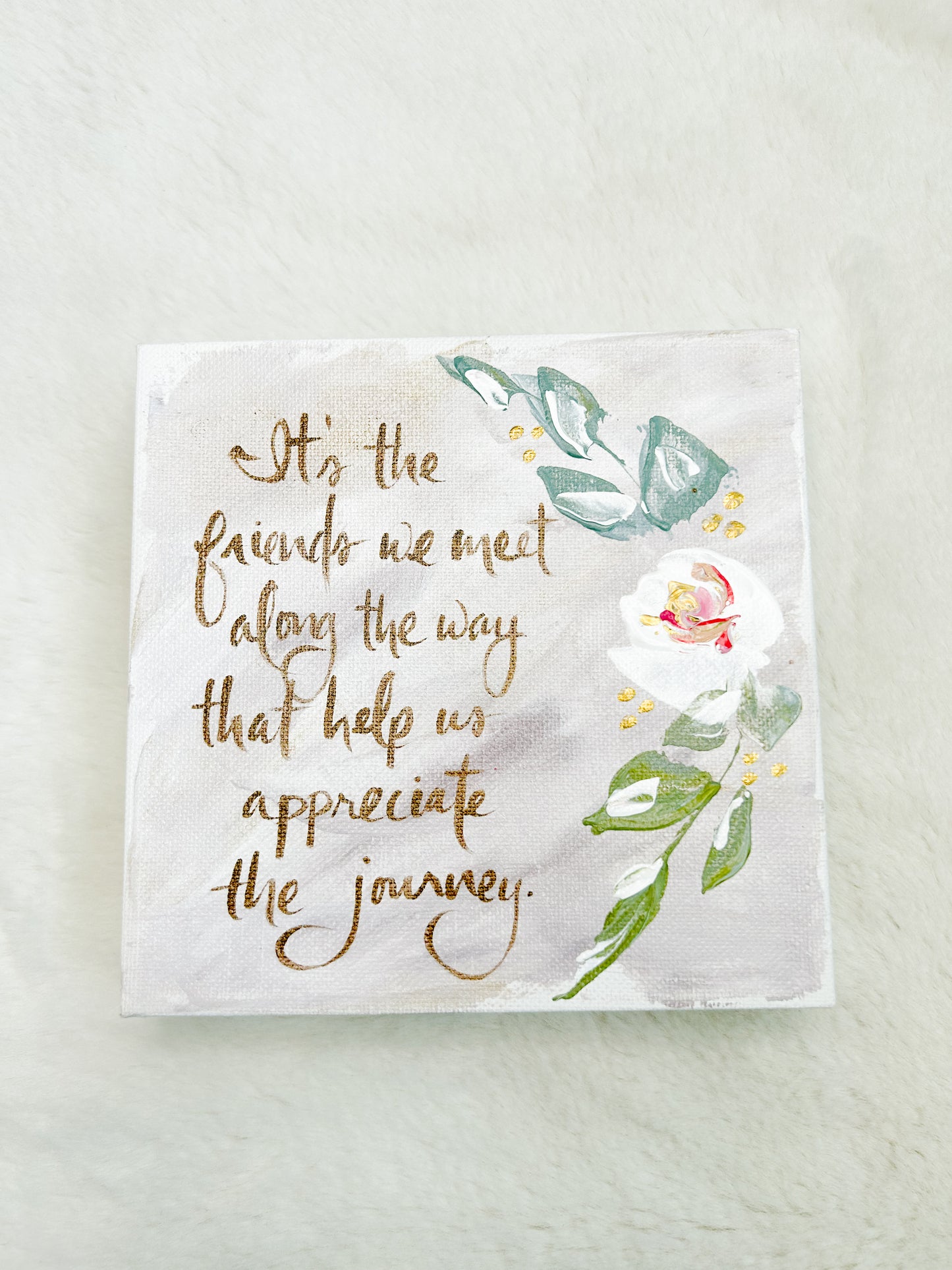 6x6 It's The Friends We Meet Purple Background