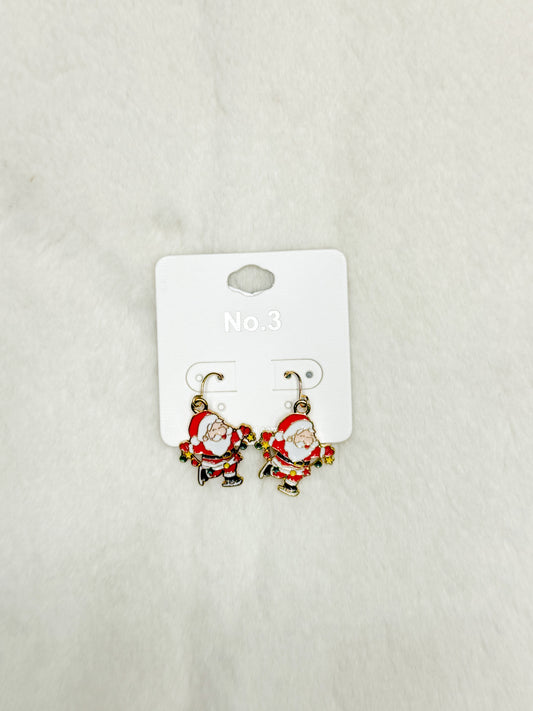 Jolly Good Time Mini Santa Earrings