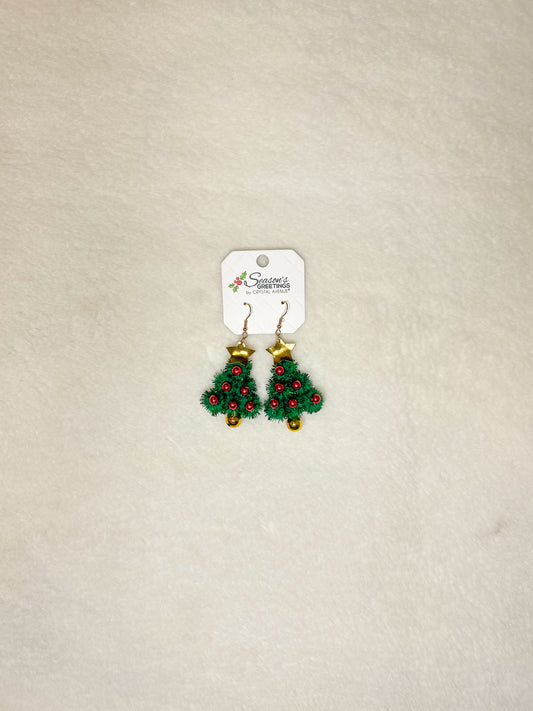 Season's Greetings Christmas Tree Jingle Earrings