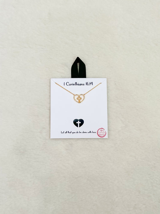 Corinthians 16:14 Cross Necklace