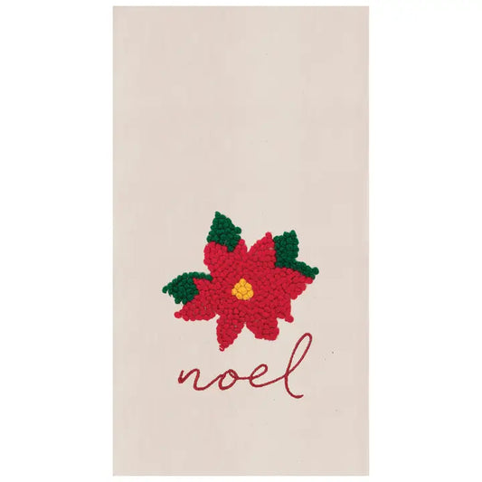Christmas Noel Poinsettia Hand Towel