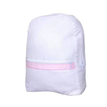 Pink Seersucker Medium Backpack