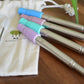 Collapsible Straw 4 Pack with Cotton Travel Pouch