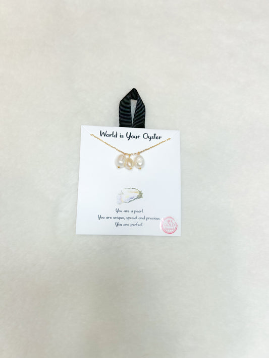 World is You Oyster Pearl Necklace