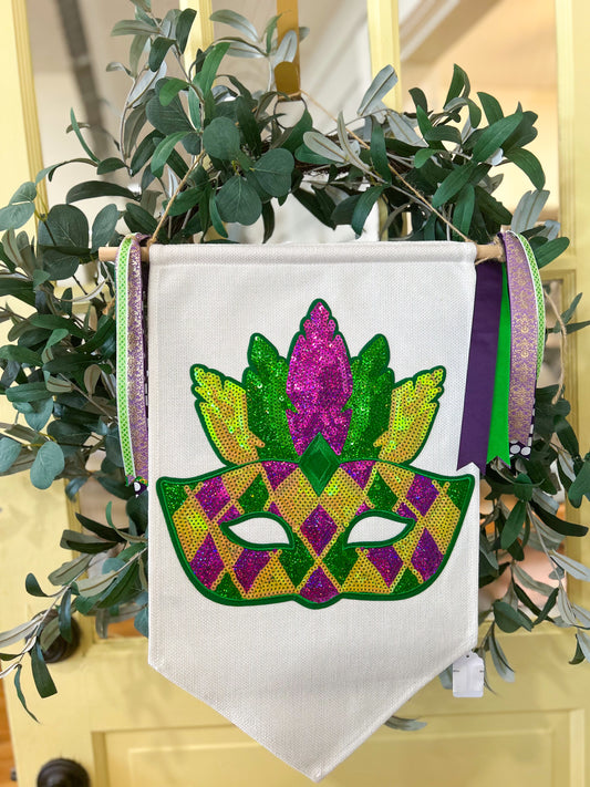 Mardi Gras Mask Door Banner