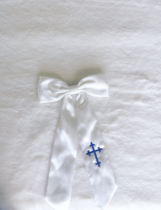 Savanna Satin Hanging Bow with Cross