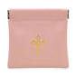 Vinyl Rosary Pouch Squeeze Top Gold Cross Imprint (Multiple Options)