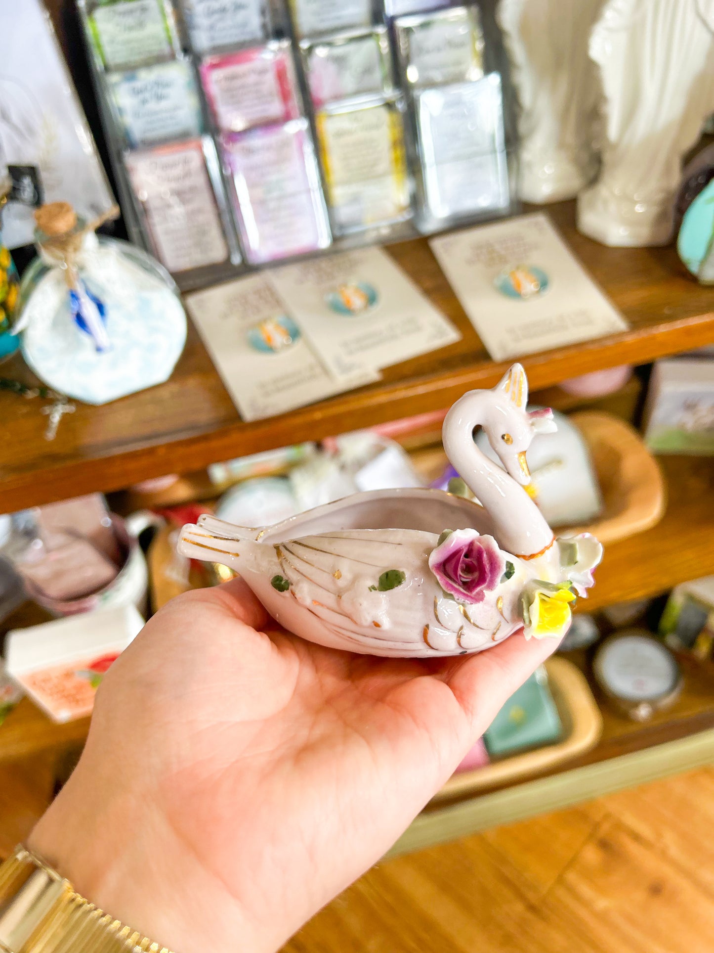 Painted Swan Trinket Dish