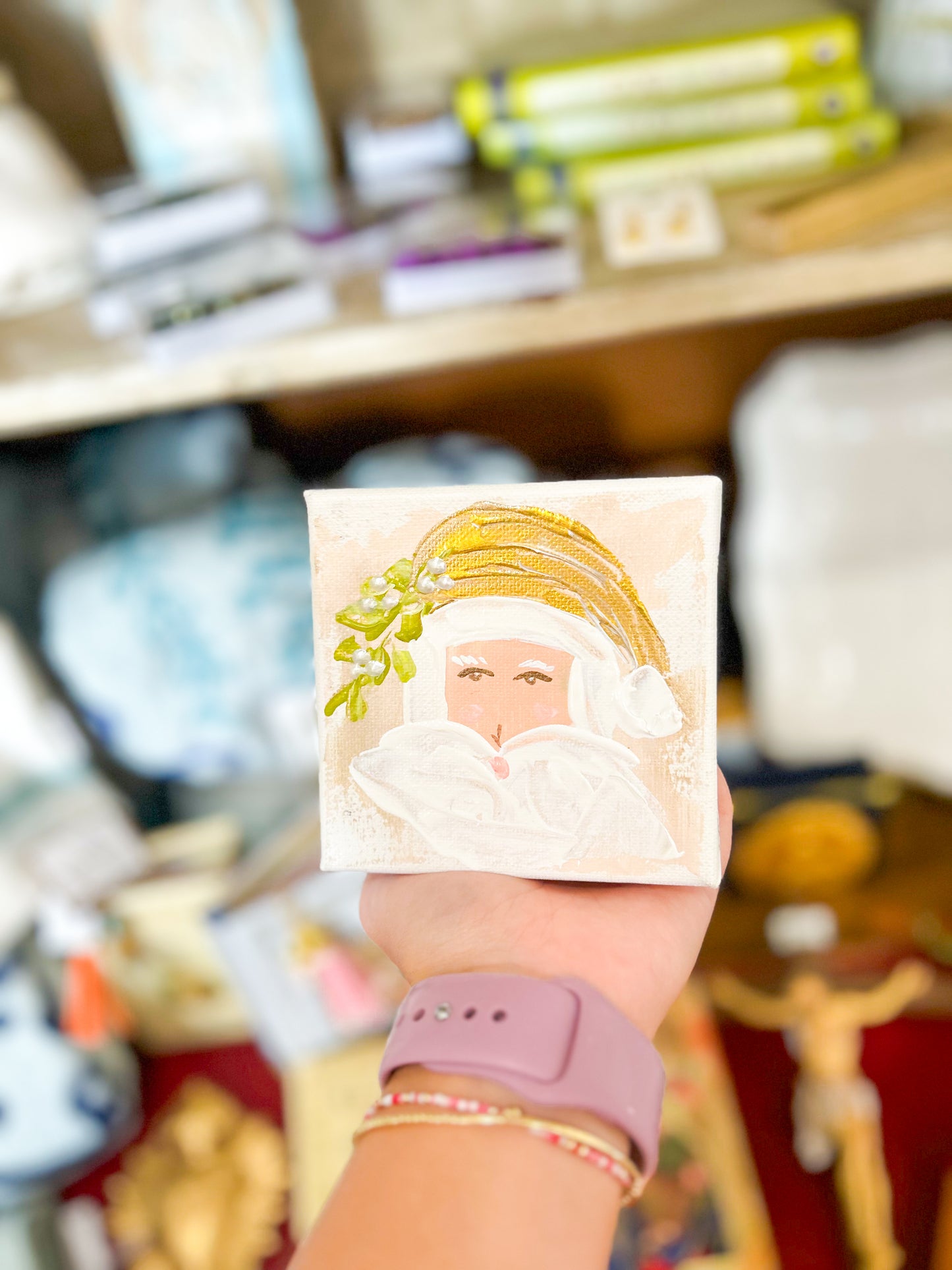 Gospel News 4X4 Old World Santa Canvas Art