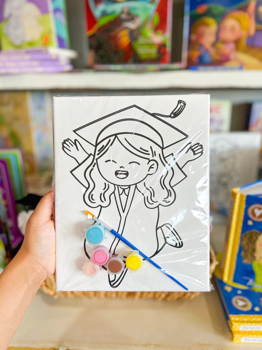 Canvas and Paint Set- Girl Graduate