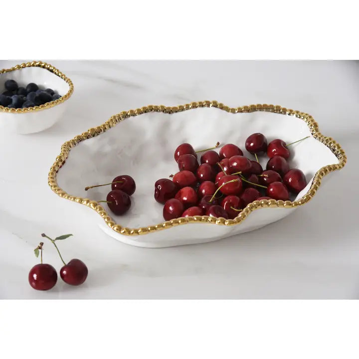 Serving Bowl White/Gold