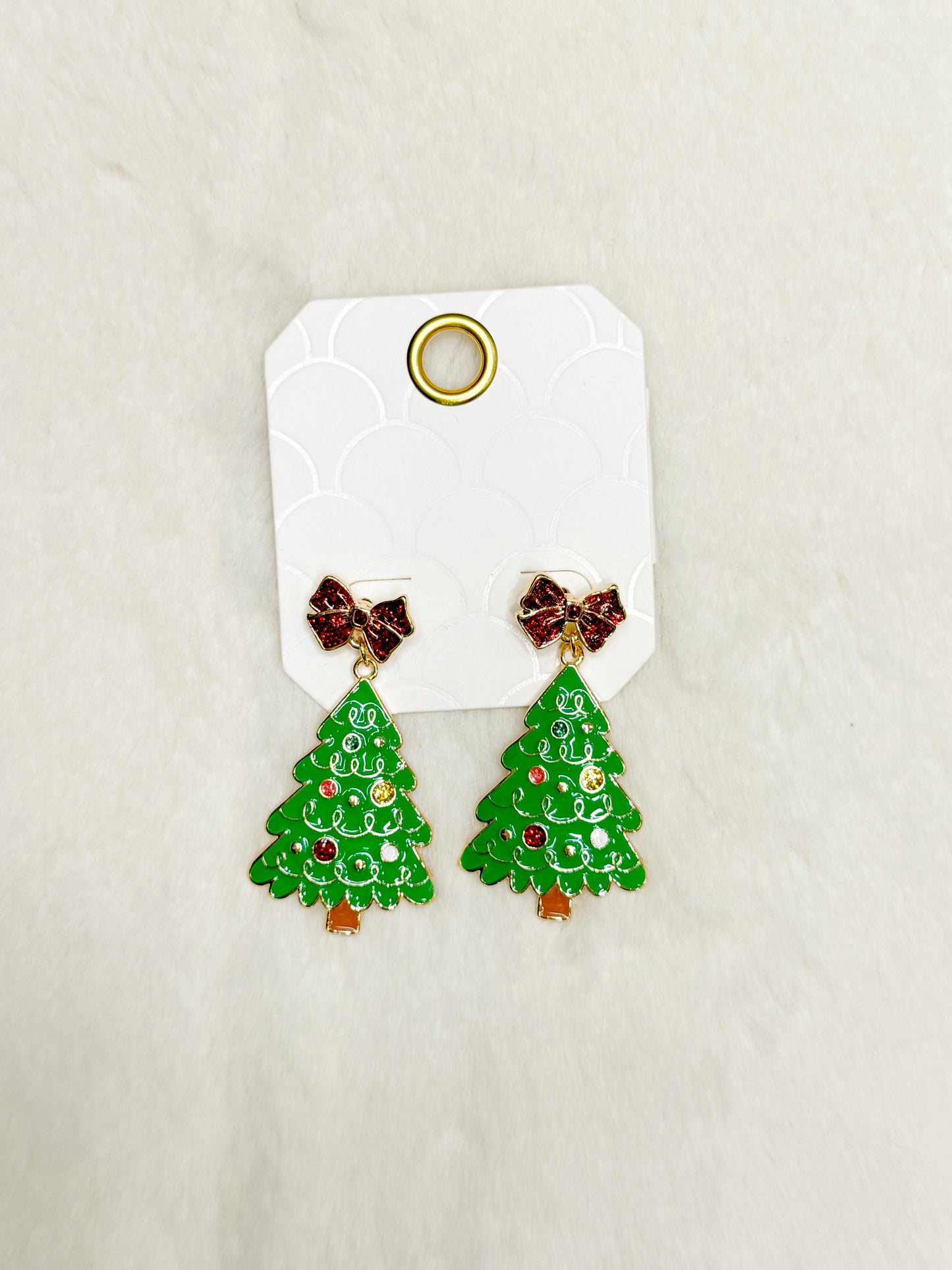 Holiday Pines & Presents Christmas Tree Earrings