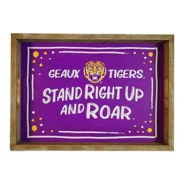 LSU Spirit Wood Rectangle Tray