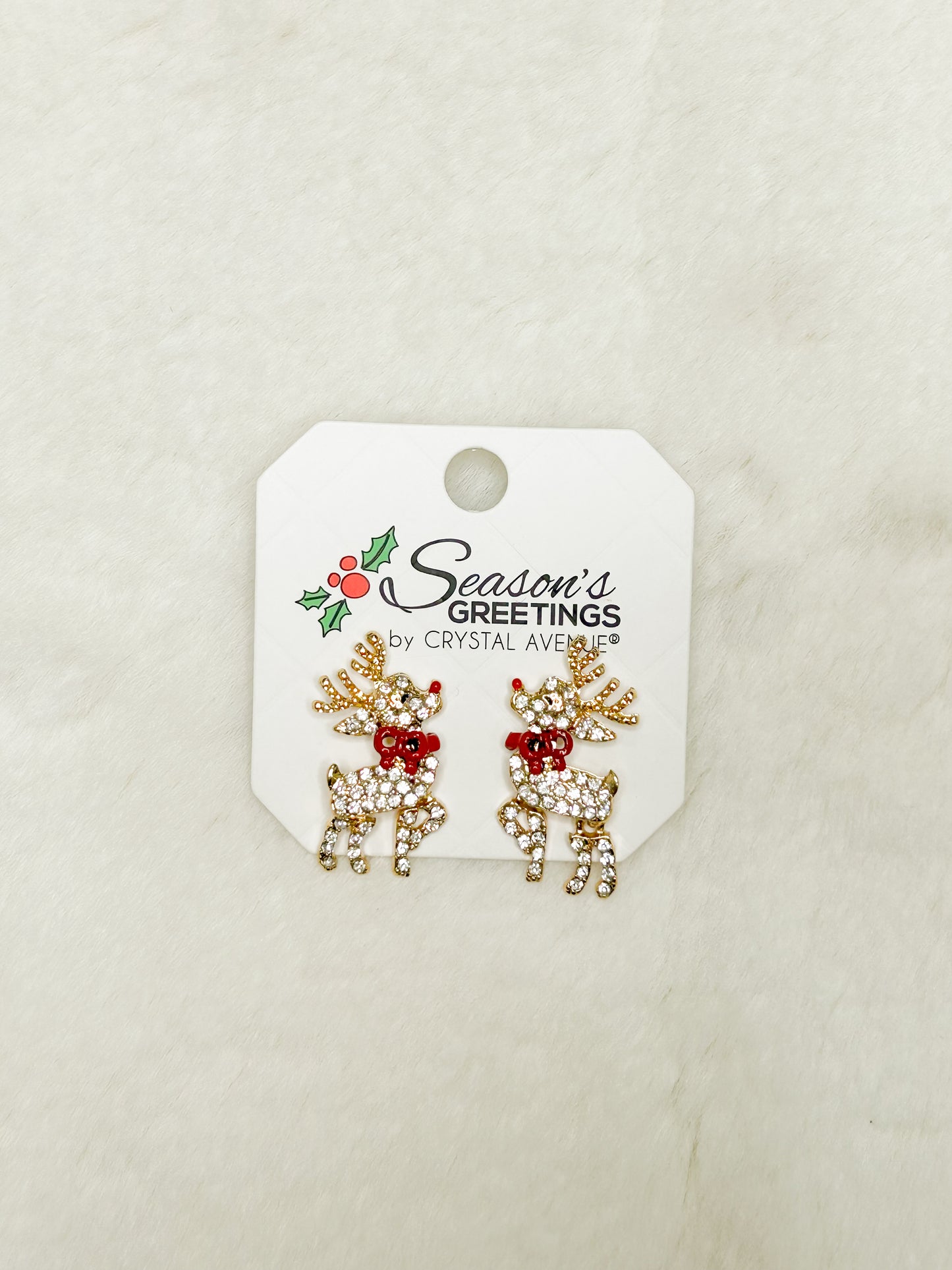 Sleigh Shine Reindeer Christmas Earrings