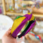 Knotted Glitter Mardi Gras Headband