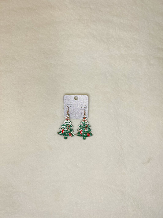 Fir Glow Christmas Tree Earrings