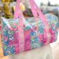 Pink Ruffle Band Floral Women Duffle Bag