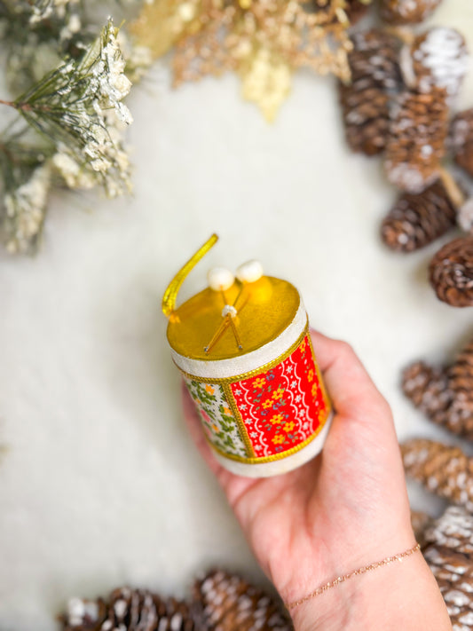 Floral Noel Drum Ornament