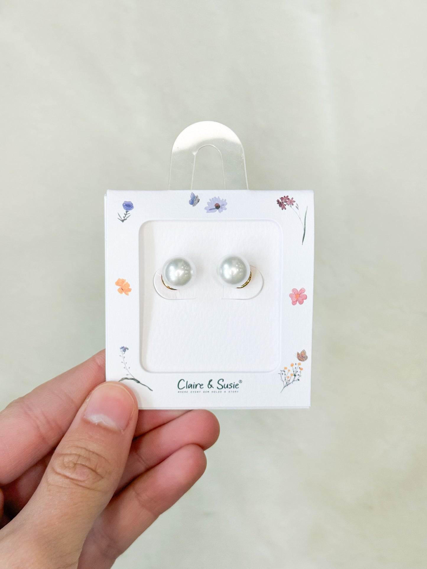 Claire and Susie Pearl Earrings with Gold