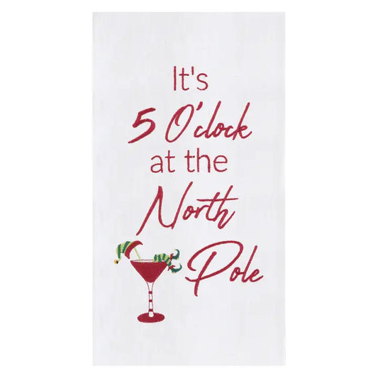Christmas It's 5 O'clock At the North Pole Hand Towel