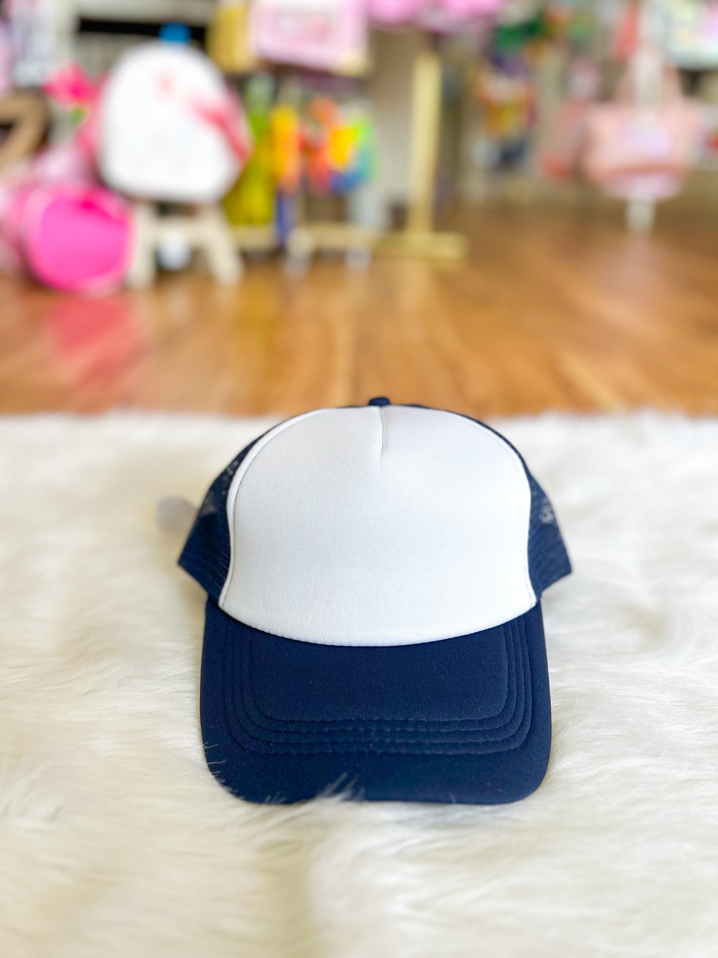 Two Tone Mesh Back High Crown Foam Trucker Hat