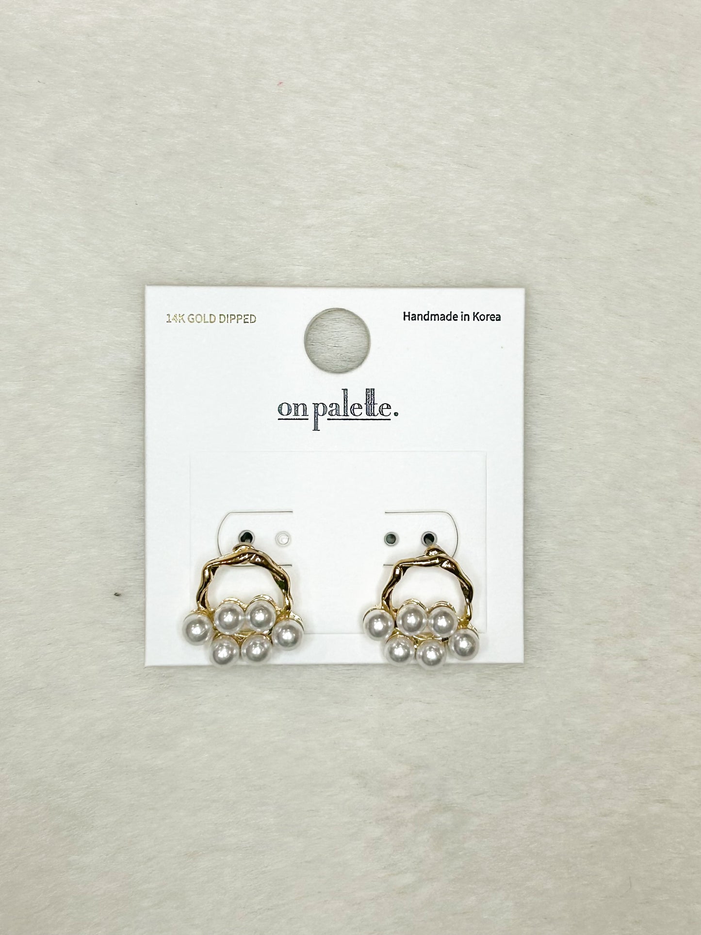 Gold Circle with Pearls Earrings