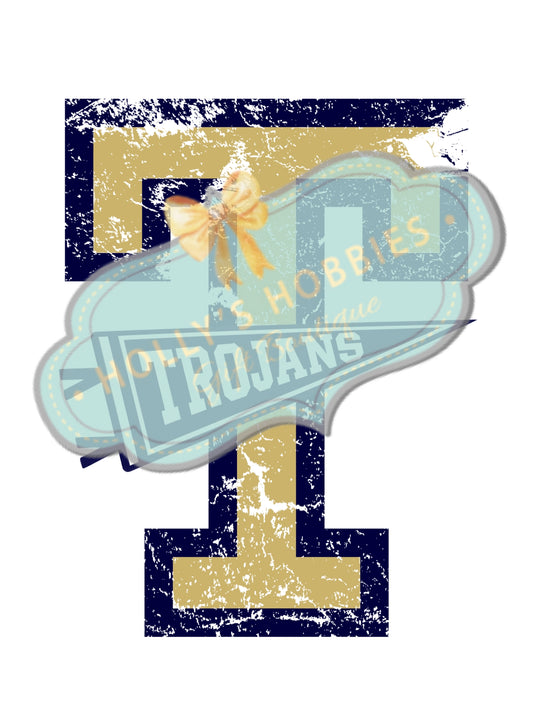 Transfer- Trojans Distressed Big T