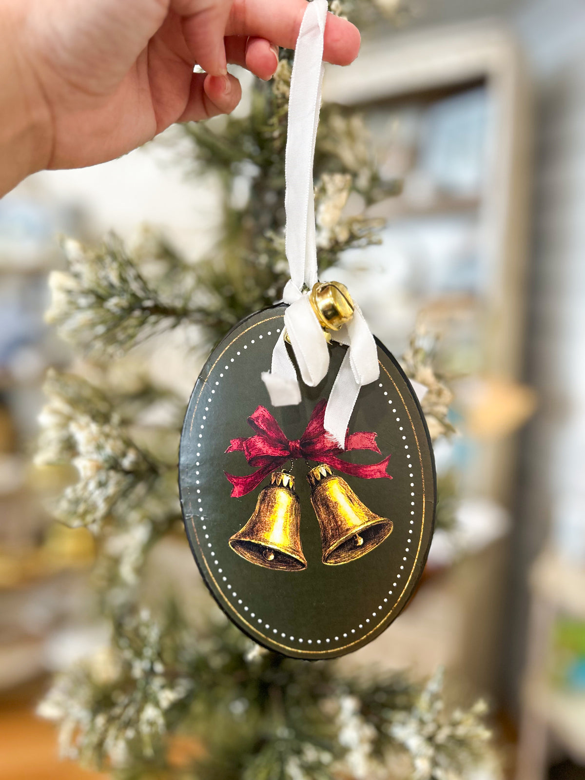 Jingle Bells -Old Fashion Christmas Ornament with Bow
