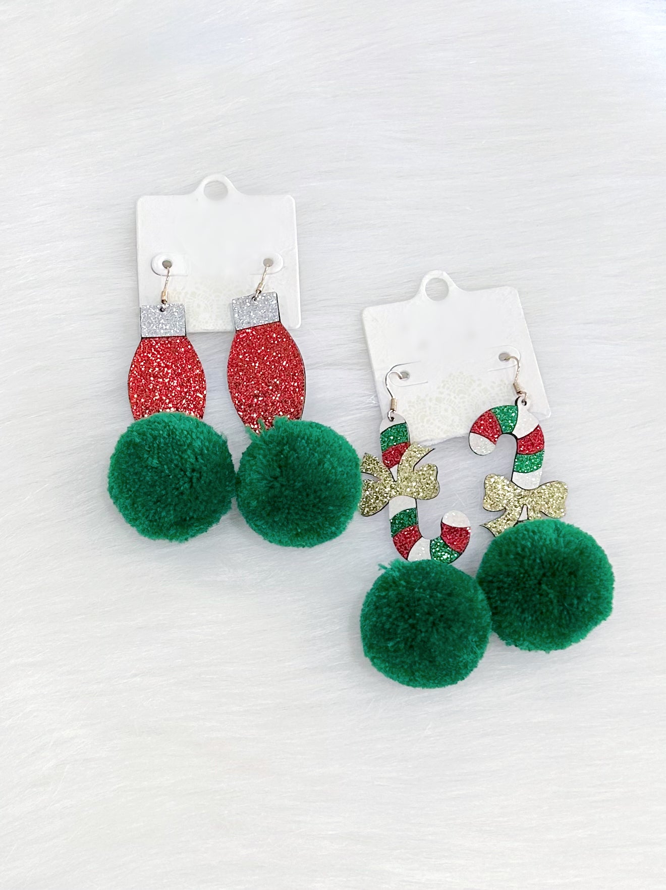 Christmas Puff Ball Earrings