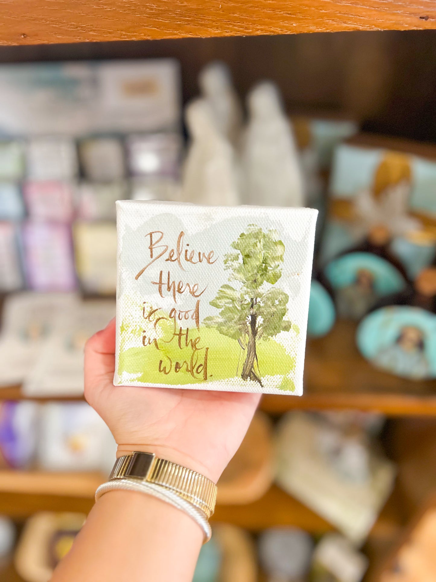 4x4 Believe There Is Good in the World with Tree