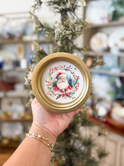Mini Gold Circle Frame- Santa