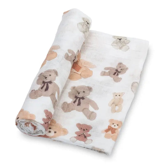 Lolly Banks Bear Hugs Muslin Swaddle
