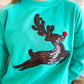 Green Sweatshirt with Reindeer