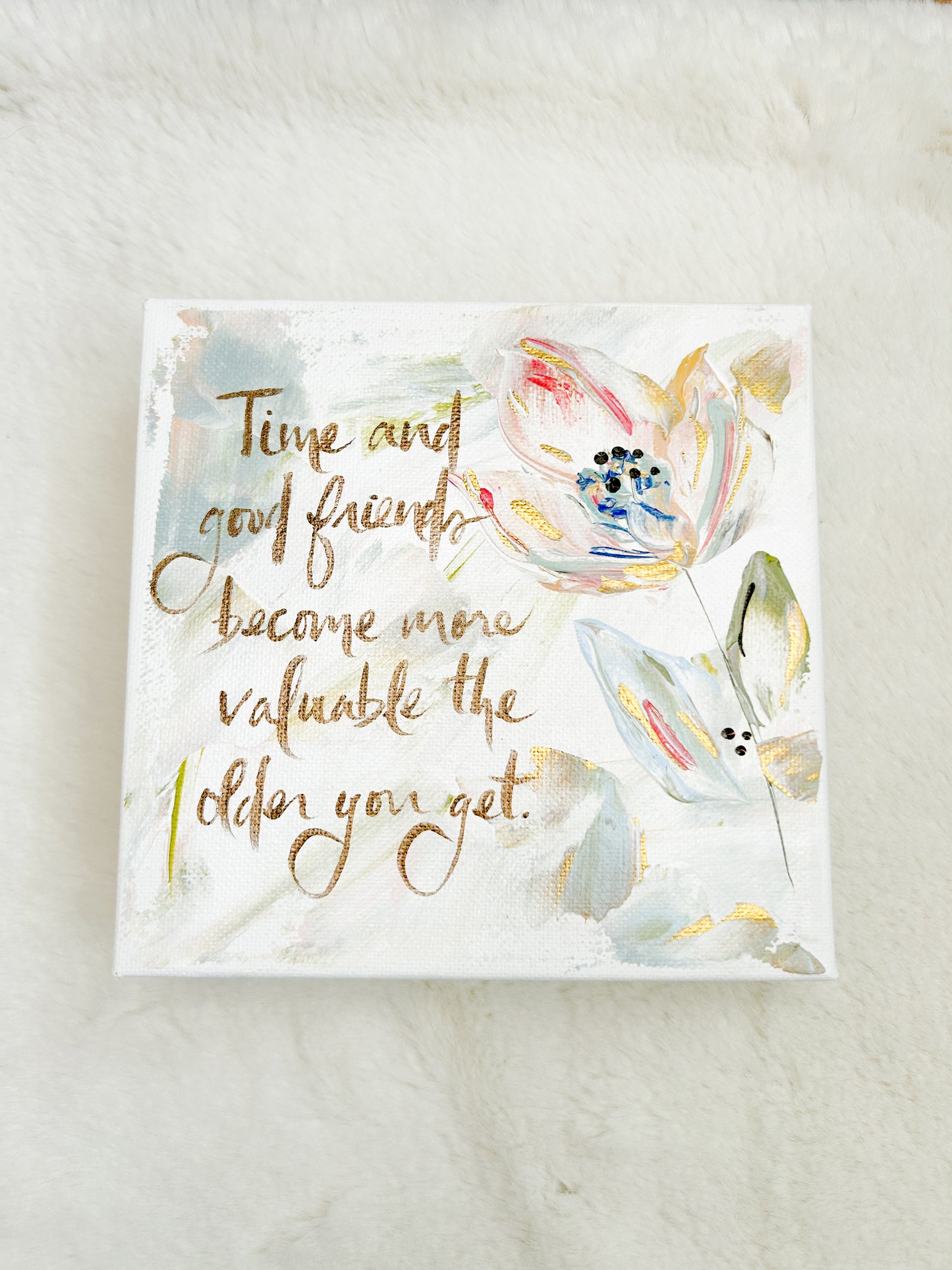 6x6 Time and Good Friends Pastel Flower