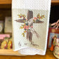 GA Cross He is Risen Tea Towel